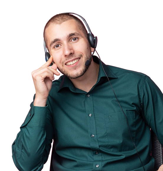 smiling man wearing a headset