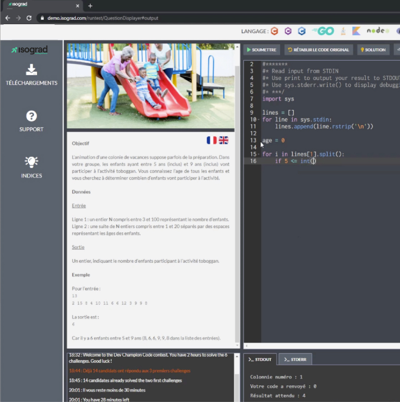 Création du challenge